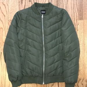Missguided Bomber Jacket (Army Green)